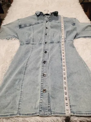 Free People Amber Denim Mini Dress in Blue Size 10 thumbnail 6