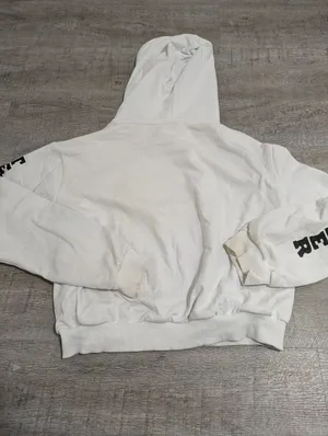 Divided By H&M Justin Bieber Team Bieber White Cropped Hoodie Size Medium thumbnail 3