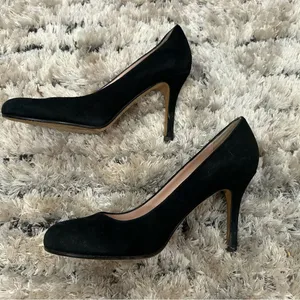 Kate Spade New York Suede Round Toe Pumps in Black thumbnail 7
