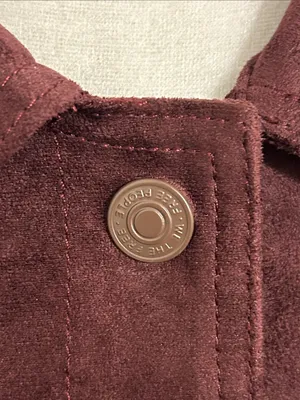 Free People Western Fringe Faux Suede Cosmic Karma Jacket In Wine Size Large thumbnail 11
