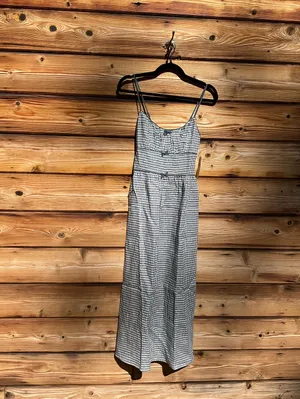 Few Moda Kourt Darya Size XS Blue Linen Smocked Midi Dress thumbnail 6