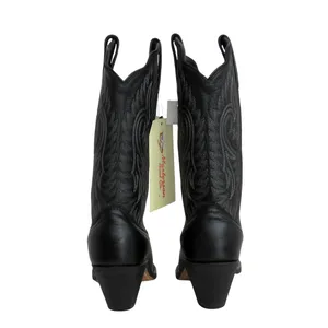 Masterson Boot Co Black Cowboy Boots With White Stitching 6.5 Leather Cowgirl thumbnail 3