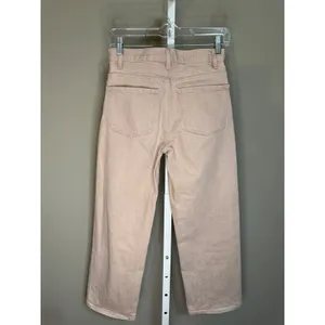 Theory Wide Leg Crop Jeans‎ Blush High Rise Minimalist 25 Clean Girl Luxury Pink thumbnail 6