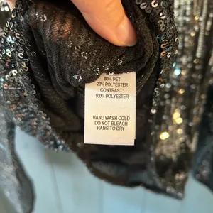 Lulu's Black Sheer Sequin Blouse | Women’s Size Medium thumbnail 4