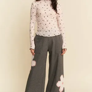 Davi & Dani Ribbon Bow Lace Hem Long Sleeve‎ Mesh Layering Top thumbnail 7