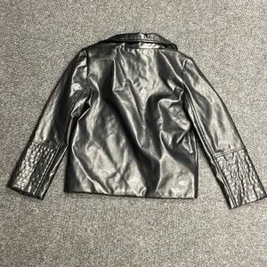 Disney D-Signed Girls Black Faux Leather Moto Jacket Gold Heart Embroidered L thumbnail 6