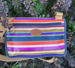 Fossil Striped Coated Canvas Crossbody Bag thumbnail 1