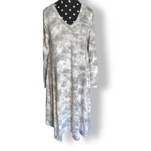 LuLaRoe Emily Gray Cloud Print‎ Swing Dress with Pockets Women's Small NWT thumbnail 3