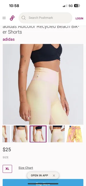 ADIDAS Women Bike Leggings Shorts Small Splash Sports Athletic Slim Activewear thumbnail 6
