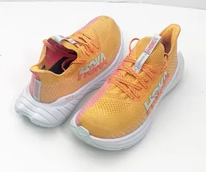 HOKA Carbon X3 Radiant Yellow Camellia Lace Up AthleticTennis Shoes Sneakers 6B thumbnail 1