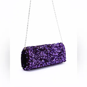 Sparkle Purple Sequins Chain Crossbody Bag thumbnail 6