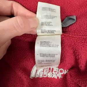 The North Face‎ Womens Red Full Zip Fleece Jacket Grey Trim Mock Neck Gorpcore thumbnail 13
