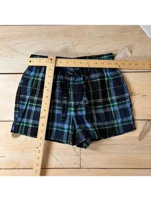 Auden NWT Women's Blue Plaid Flannel Pajama Sleep Shorts Size XS thumbnail 7