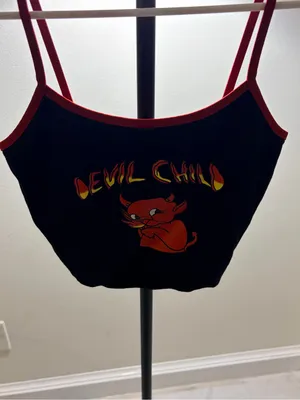 Devil Child Graphic Crop Tank thumbnail 3