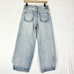 Bohme Kadie High Rise Baggy Jeans Light Wash Size Small NWT Button Cuff Rigid thumbnail 5