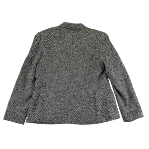 Vtg JONES WEAR Women's Blazer 14 Black White Tweed Collar Button‎ Front Jacket thumbnail 2