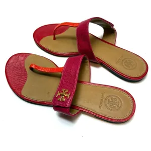 Tory Burch Pink Orange Kira Thong Sandals Sz. 7 thumbnail 2