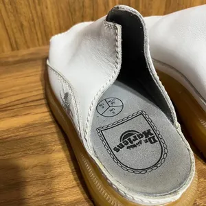 Dr. Martens Y2K white Floral Leather Platform Slide Sandals SlipOn M6 W7 thumbnail 6