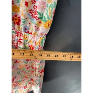 Sadie & Sage Floral Short Sleeve Romper White Multi‎ Color Button Front Size M thumbnail 8