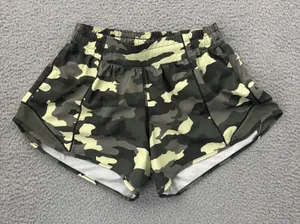 Lululemon Hotty Hot Low Rise Shorts 4" Heritage 365 Camo Green Athletic Women 6 thumbnail 1
