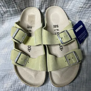 Birkenstock Arizona Suede Glitter Yellow Sandals thumbnail 1