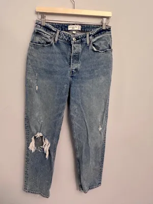Abercrombie & Fitch Light Blue The Dad High Rise Curvy Love Jeans 28 thumbnail 3