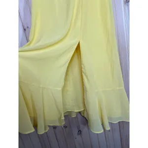 NWT Lulus Summer Invite Yellow Tie-Strap Tiered Midi Dress Ruffled Size XL thumbnail 4
