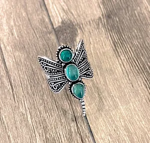 Green Onyx Dragonfly Ring thumbnail 2