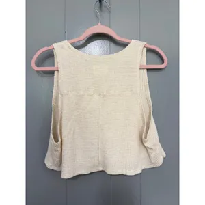 Offline by Aerie Wow Waffle Knit Cream Chihuahua Distressed Crop Tank Top M thumbnail 4