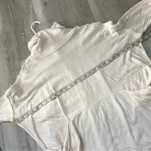 Free People Top mockneck baggy oversize womens Cream (large) boho artsy lagenlook thumbnail 3