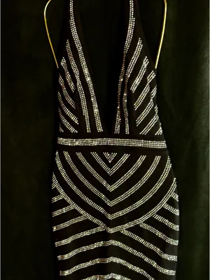 Boutique Black and Silver rhinestone mini dress thumbnail 2