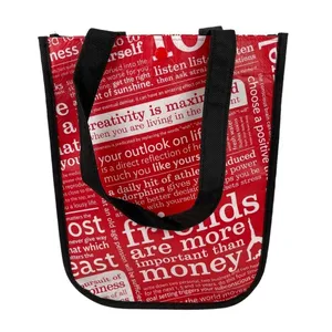 Lululemon Friends are More Important Than Money Shopping Tote Bag Red Black thumbnail 8