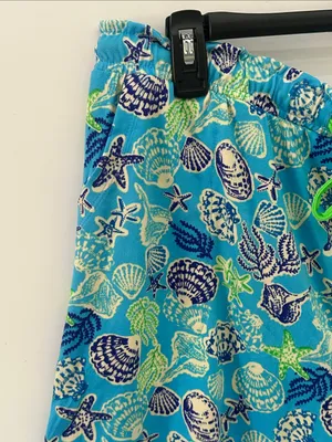 Cuddl Duds Pajama Set Cozy 2pc Tank Top Shorts NEW Blue Seashells Large thumbnail 6
