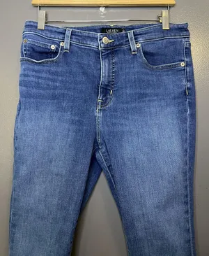 Lauren Ralph Lauren Jeans Womens 12P Petite Blue Med Wash Skinny Stretch Denim thumbnail 1