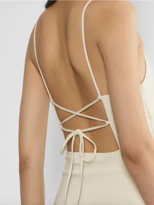 Aritzia Wilfred New‎ Dreamweaver Slit Tie Back Midi Dress Women’s Sz S thumbnail 4
