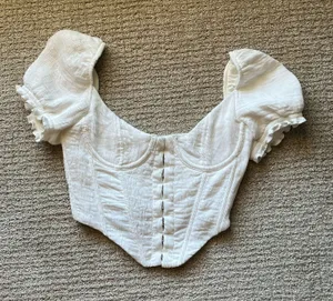 White Fox Boutique White Corset Crop Top XS thumbnail 1