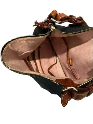 Dooney & Bourke Dillen Black Pebbled Leather Pocket Sac Hobo Shoulder Bag Med thumbnail 7