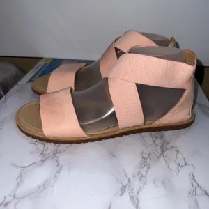 Sorel Ella Sandal Women 9.5 Pink Leather Elastic‎ Ankle Strap Open Toe Boho thumbnail 4