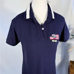 Vintage Y2K Disney Store Mickey Salutes The Flag Embroidered Polo Dress Sz M 💛 thumbnail 4