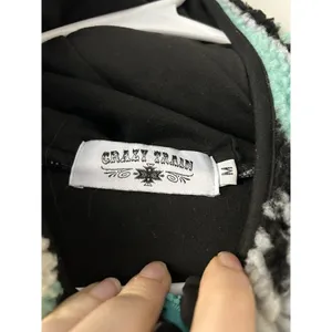 90s Streetwear Crazy Train Fiesta Deep Pile Fleece Hoodie Women’s Size Medium thumbnail 10