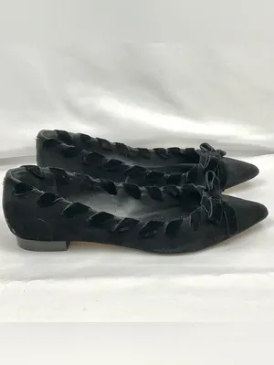 Kate Spade Ruffle Bow Flats Sz 8.5 Shoes Kalani Suede Pointed Toe thumbnail 3