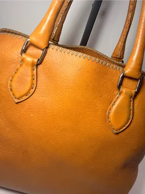 Vintage Fendi Selleria Pebbled Leather Satchel – Cognac Brown thumbnail 7
