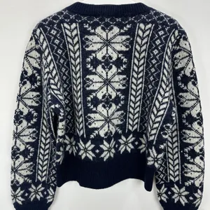 NEW Madewell Fair Isle Cardigan Jacket in Wool Navy Ivory Pattern Womens XL thumbnail 14