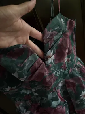 Like New Lulus Cherished Aura Green Floral Organza Bustier Midi Dress Size Small thumbnail 7