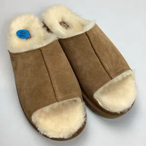 UGG Women’s Suede Greenport Open Toe Slides Brown Sz 10 NWOT Retail $125 thumbnail 1