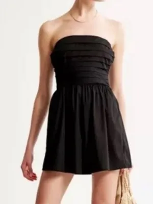 Abercrombie emerson strapless romper spaghetti straps skort grip pockets thumbnail 2