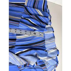 Band Of Gypsies Blue Striped Faux Wrap Dress Flutter Sleeve‎ Ruffle Hem L thumbnail 12