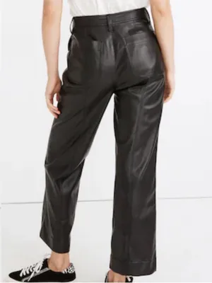 Like New Madewell Emmett Wide Leg Faux Leather Pants Size 29 Retail $148.00 thumbnail 3