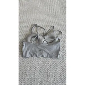 Lululemon Free To Be Serene Sports Bra Light Gray Strappy Back Yoga Size 6 thumbnail 2
