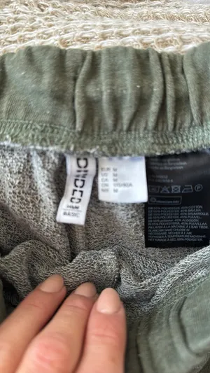 Olive green divided sweat shorts thumbnail 5